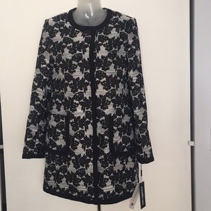 NWT Karl Lagerfeld black/white floral print jacket